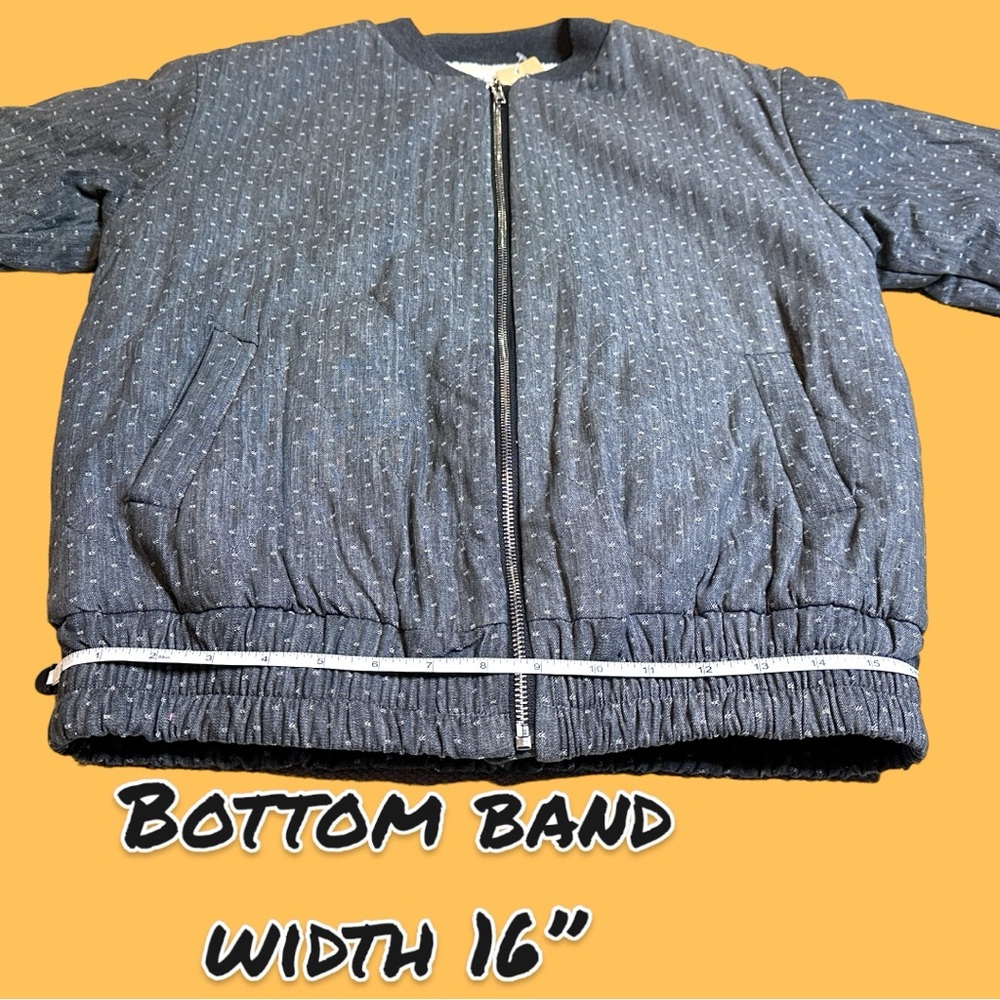 πHPπ NWT Vernacular Faux Sherpa Lined Quilted Bomber Jacket in Grey. Size S - Picture 8 of 15